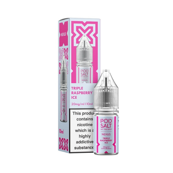 Pod Salt Nexus - Triple Raspberry Ice 10ml (Nic Salt)